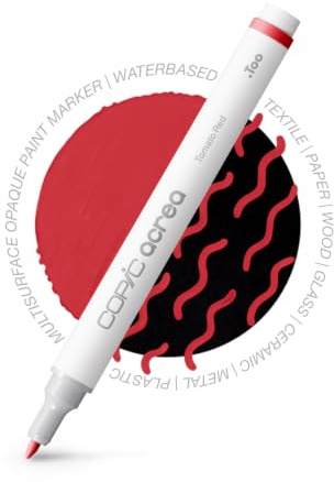 Copic acrea 008, Tomato Red, Paint Marker mit wasser- und pigmentbasierter Tinte, Strichstärke 0,8-1,2 mm