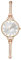 JewelryWe Damenuhr Glitzer Strass Uhr: Damen Elegant Analog Quarz Armbanduhr Kleine Lässige Uhren mit Weiß Diamant-Schneid Zifferblatt und Rosegold Verstellbarem Schmalen Metallarmband