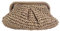 scoseptzy Stroh-Clutch-Geldbörse für Damen, gewebte Knödel-Schultertasche, Umhängetasche, Sommer, Wolke, Strand, Handtasche, Khaki