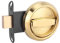 Serrure de Porte Ronde Encastrée, Serrure de Porte en Acier Inoxydable 304 Avec Poignée, Anneau de Traction, Bouton de Porte Extérieur Avec Serrure pour Porte de Placard(Or)