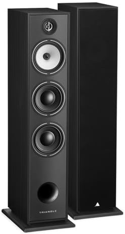 TRIANGLE - BOREA BR08 Hi-Fi Standlautsprecher - Belastbarkeit 150W - Leistung 92 dB/W/m - 16 cm Lautsprecher - Vielseitig für Musik und Heimkino - 206 x 1020 x 314 mm - Schwarz (Paar)