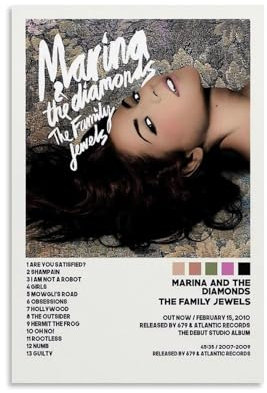 CChongjin Musikalbum, Poster, Motiv: Marina die Diamanten, dekoratives Gemälde, Leinwand, Wandposter und Kunstdruck, moderne Familienschlafzimmer-Dekoration, Poster, 30 x 45 cm