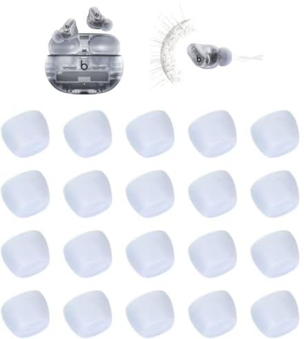 Zotech Replacement Earbud Tips for Beats Studio Buds +, 10 Pairs Extra Small Kids Sizes, Soft Silicone, Transparent