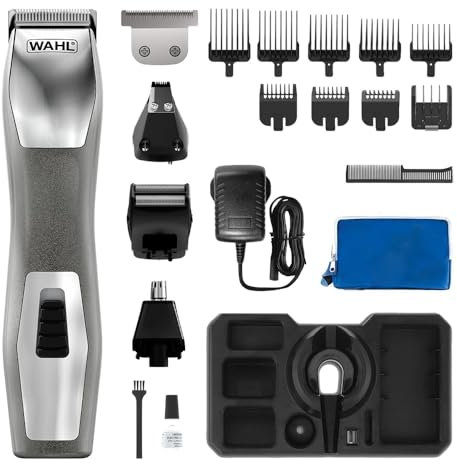 WAHL Chromium 11-in-1 Multigroomer, Augenbrauenschneider, Körpertrimmer, Barttrimmer für Männer, Stoppeln schneiden, Körperrasur, Gesichtspflege, voll abwaschbar, Männerpflege-Set