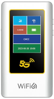 Kissmii Enrutador WiFi Móvil 5G Punto de Acceso WiFi Portátil 2,4G 5G + WiFi 6 Enrutador WiFi Inalámbrico de Carga Rápida de 5000 MAh Compatible con 16 Usuarios