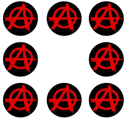 Sammys Shirt Store 24 Stück Aufkleber 4cm rund Anarchy Logo Punk Chaos Sticker Sparpack gut haftend Aktiv Werden 5 cm