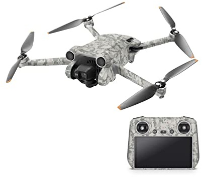 Skins4u Drohnen Aufkleber Set für DJI Mini 4 Pro & Mini 4K, Vinyl Skin mit Matter Oberfläche, 3 Akku Skins, Rapid Air Technologie (ACU Camo)