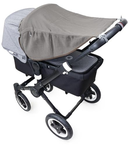 Liebes von priebes Sonnensegel Johanna UV Schutz 50+ | Sonnendach mit Seitenschutz | Universal Sonnenschutz | Sonnensegel für Kinderwagen & Buggy