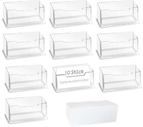 BOELLRUNO 10 Pcs Porte Cartes de Visite en Acrylique Pour Cartes de Visite Cartes de Visite Support de Table pour Bureau Collection (10)