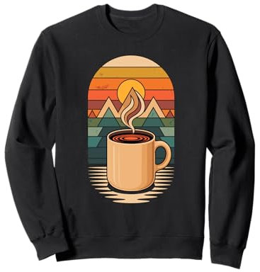 Abstract Art Montagne Café Tasse Caféine Espresso Barista Sweatshirt