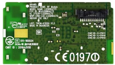 EAT63377302 TWCM-K035D LGSBWAC72 Drahtloses WLAN-Adaptermodul, kompatibel mit den Fernsehgeräten 55SM5KE-BJ, 75SJ8570-UB, 43UK6300PUE, 49UK6300PUE, 65UK6300PUE​