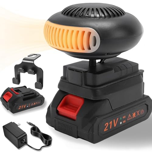 Riscaldatore a batteria, nuovo riscaldatore portatile per auto a batteria 2026, riscaldatore d'ambiente senza fili, per ufficio e interni (5 cellules,Batterie * 1)