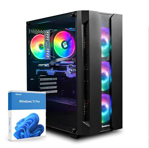 dcl24.de Gaming PC AMD Ryzen 7 5700X, NVIDIA RTX 5060 8GB, 16GB DDR4 RAM, 1TB M.2 SSD, Windows 11 Pro, WLAN, schwarzer Gamer PC