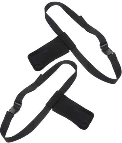 KOMBIUDA Paquet Banane Facile à Laver et Pratique pour Massage pour Huiles Essentielles en Néoprène Noir 2 Pièces Organiseur Portable pour Bouteilles D'essentielles