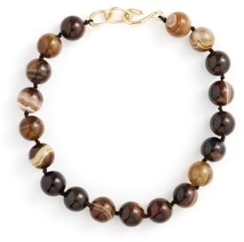 Madewell Women's Oversized Stone Bead Choker Necklace, Dark Brown, One Size