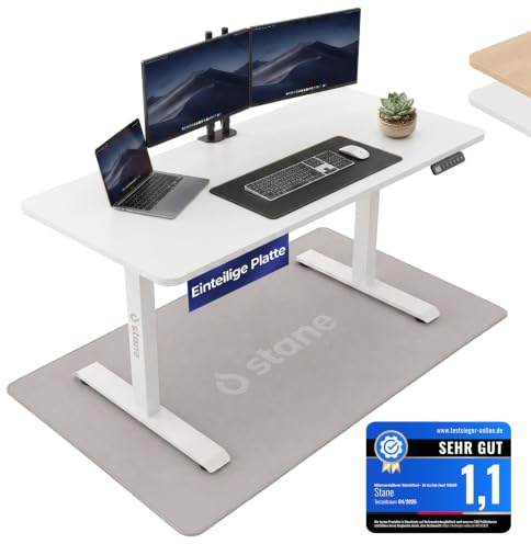 Stane Höhenverstellbarer Schreibtisch 160x80 - Elektrischer Bürotisch Weiss
