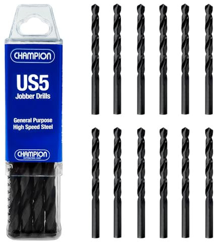 Champion Cutting Tool US5-5/32 General Purpose Jobber Drill Bits- Made in USA (12 per pack)