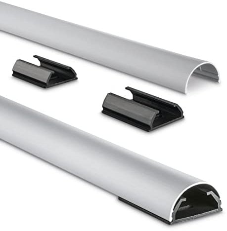 Hama 1.8cm Aluminium Semicircular Cable Duct - Silver