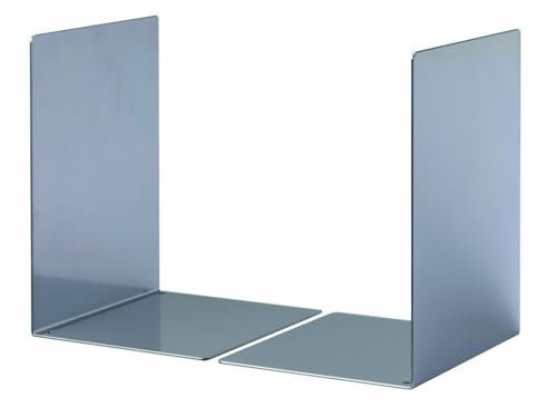 Durable 324323 Paire de Serre - Livres Petit Modèle Forme en L - Dimensions ((L x H x P)) 130 x 123 x 123 mm - en Acier Epoxy Coloris Argent Métallisé