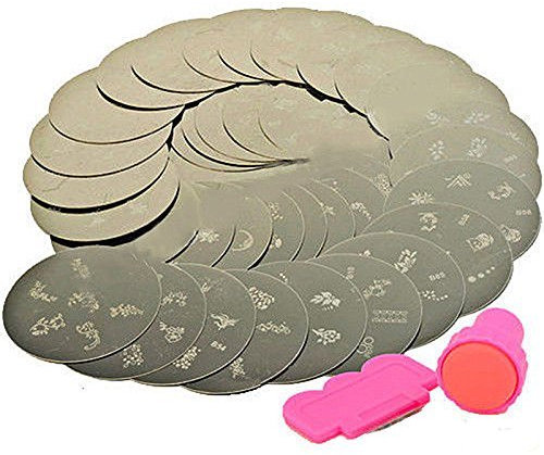 10 X Nail Art Stempel Stempeln Teller Set + Werkzeug Stamper Design Kit