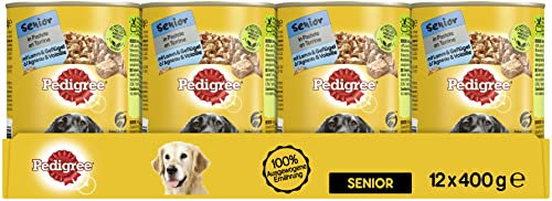 Pedigree Hundefutter Nassfutter Senior Lamm & Geflügel in Pastete, 12 Dosen (12 x 400g)