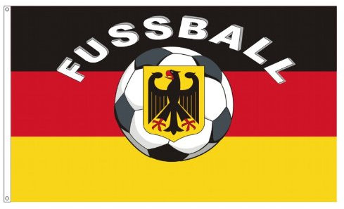 Deutschland Fussball Fahne Fan Artikel Deutschland Flagge Fußball mit Ösen 90 x 150 cm