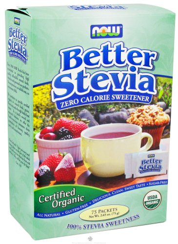 Now Foods BetterStevia Organic - 75 (1 g) Packets/Box 5 Pack