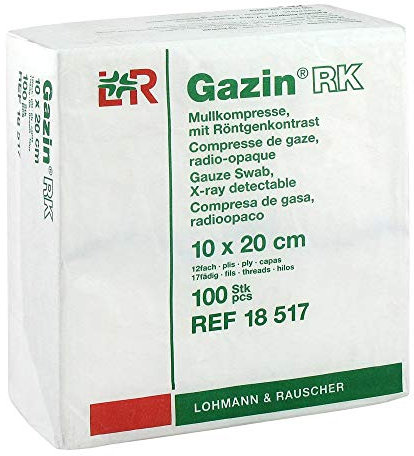 GAZIN Mullkomp.10x20 cm unsteril 12fach RK 100 St