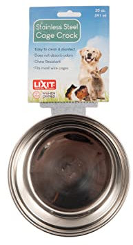Lixit Quick Lock Cage Bowls for Small Animals and Birds. (20oz, Stainless)