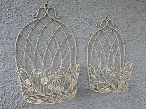 giftwarez S/2 Antique Wall Mounted Herb Flower Planter Garden Plant Box Buckets Pots Tubs
