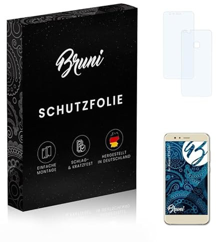 Bruni Schutzfolie kompatibel mit Huawei P10 Lite Folie, glasklare Displayschutzfolie (2er Set)