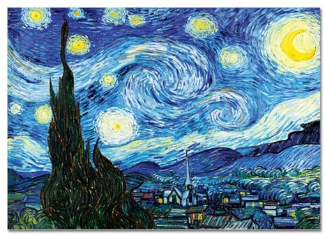 Giallobus - Quadro - Vincent Van Gogh - Notte stellata - Vetro acrilico - 140x100 - Pronto da appendere - Quadri moderni per la casa