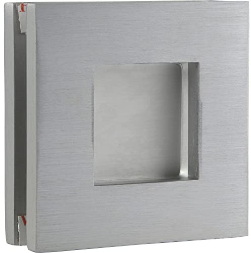 Schiebetürmuschelpaar 6405 für Glas, eckig, Glasstärke 8 - 10 mm,silber eloxiert
