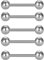 Fectas 5 pcs 14G Acier chirurgical Piercing Langue Teton Piercing Barre Set Bijoux 12/14/16mm