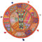 Stylo Culture Ethnisch Dekorativ Rund Bodenkissenbezug 45x45 cm Klein Bodenkissen Patchwork Vintage Orange Boho Patchwork Wohnzimmer Baumwolle Bestickt Boden Sitzkissen Wohnzimmer