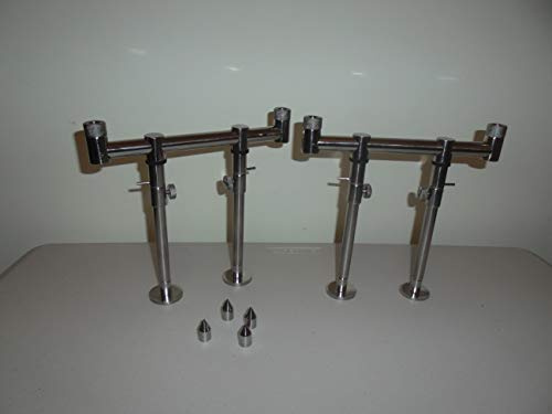 TMC 2 x 2 Ruten Edelstahl 20 cm Buzz Bars + 4 x Bühne Stand Bank Sticks