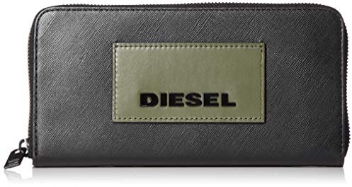 Diesel Herren 24 Zip Long Bifold with Zipper Geldbörse, schwarz, Einheitsgröße