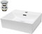 ECD Germany Vasque à Poser Lavabo Salle de Bain - Angulaire - 415 x 360 x 130 mm - en Céramique - Blanc - Lave-Mains Évier Suspendu Toilette - avec Kit de Vidange - avec Trop-Plein et Trou de Robinet