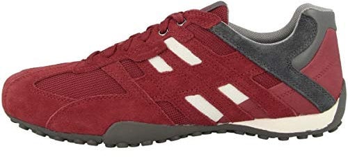 Geox Mens Uomo Snake Sneakers, Red Grey, 13 UK