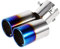 EVGATSAUTO Universal Rear Dual Outlets Auspuff Schalldämpfer Endrohrspitze Endrohr Edelstahl Auto Auspuffendrohrspitze für die meisten Autos mit gebogenem Auspuffrohr mit einem Durchmesser von 38 mm b