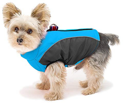 Didog Warmer Hundemantel für kleine Hunde und Katzen, mit Fleece gefüttert, reflektierend, kaltes Wetter, Sportweste mit Reißverschluss und Leinen-Ring zum Spazierengehen, Wandern, Blau