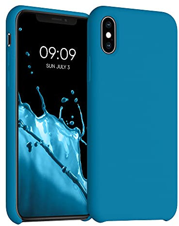 kwmobile Case Compatible with Apple iPhone XS Case - TPU Silicone Phone Cover with Soft Finish - Caribbean Blue