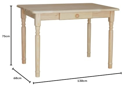 k koma Kiefer LACKIERT Esstisch Kiefer Holz (60 x 130 cm)