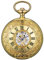 BOSHIYA Taschenuhr mit Kette Herren Retro Skelett Römische Ziffern Handaufzug Mechanische Taschenuhr für Herren Gold
