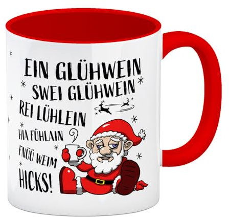 speecheese Betrunkener Weihnachtsmann Glühweintasse im Comicstil