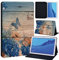 FINDING CASE For Huawei MediaPad T5 10 10.1 Inch Tablet - Printed PU Flip Leather Smart Lightweight Shell Stand Cover Case for MediaPad T5 10 10.1 (butterfly on wood)