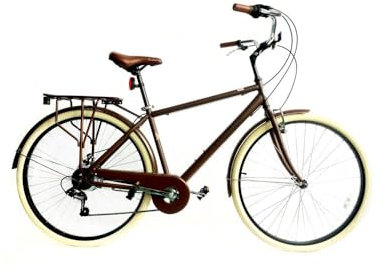Versiliana Vintage-Fahrräder – City-Fahrrad – widerstandsfähig – praktisch – komfortabel – perfekt für die Fortbewegung in der Stadt (Herren 28, Tabak/Creme)