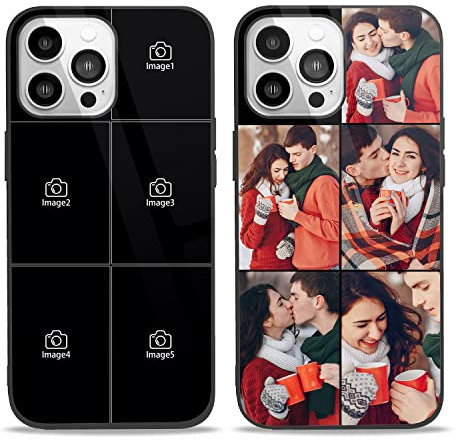 Easycosy personalisierte Handyhüllen mit Bild für 16 15 14 13 12 11 Pro/Max/Mini XR X Xs Max Benutzerdefinierte iPhone-Hülle mit Mehreren Fotos für Freunde, Familie, individuelle Vollschutz-TPU-Hülle