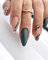 Sethexy Feuille Verte Faux ongles Amande Court Ongles à presser Vert Foncé Glossy Faux ongles 24Pcs Acrylique Ongles à coller pour femmes et filles