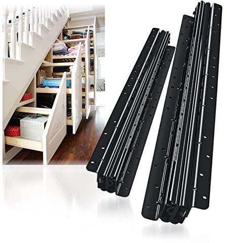 YENUO Undermount Robuste Schubladenschienen, Vollauszug, unten montiert, 40,6 cm, 61 cm, 81,3 cm, 101,6 cm, versteckt unter Kugellagern, Metallschienen, Schienenführung, Gleitschienen, 117,9 kg, 1